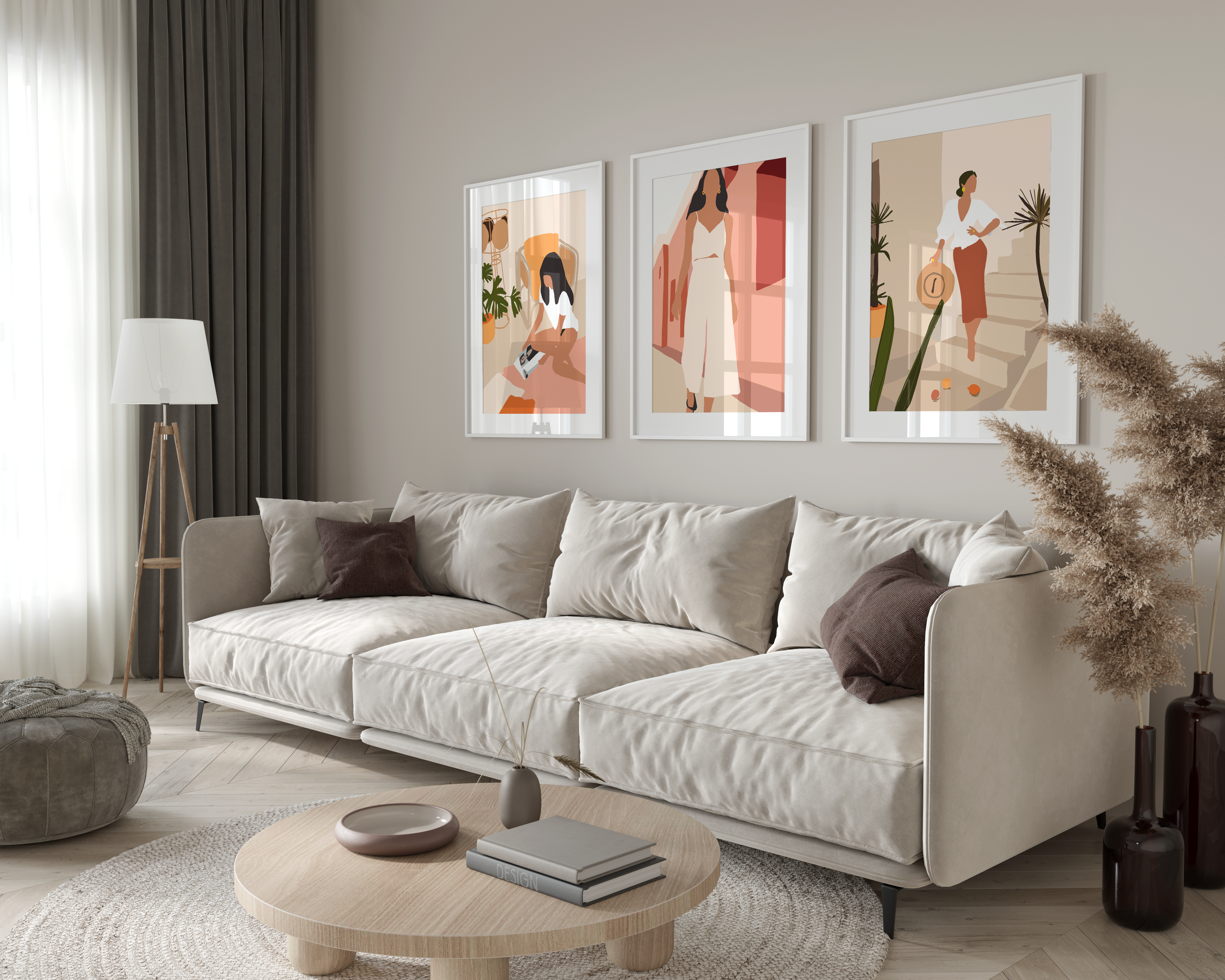 Set of 3 Women Modern Wall Art