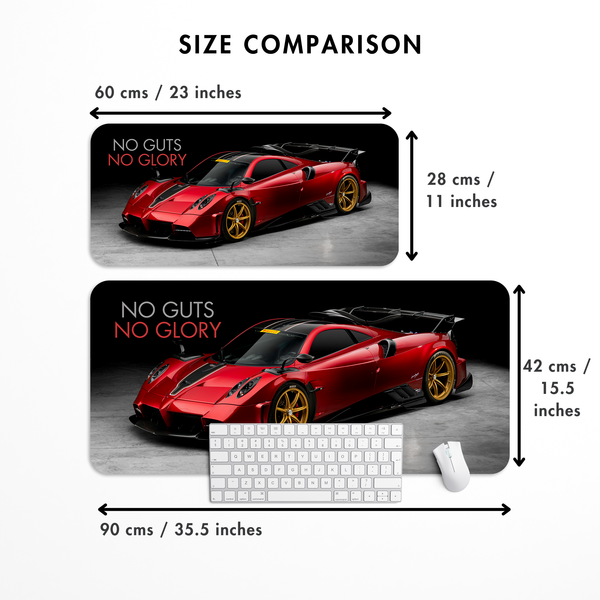 No guts no glory - Pagani Imola Desk Mat | Desk Pad | Mouse Pad
