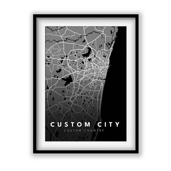 Custom City Street Map Art