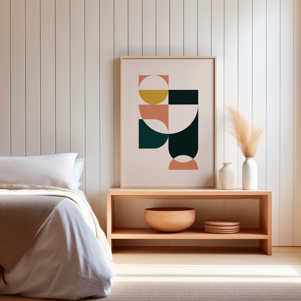 Chains of Childhood Abstract Geometric Modern Wall Art