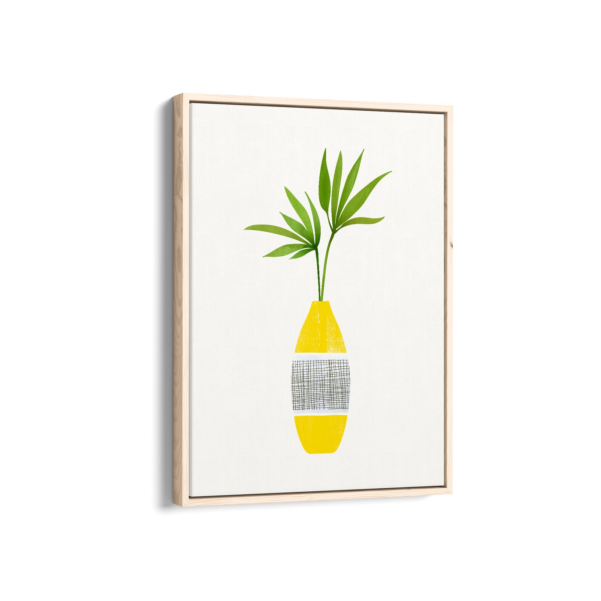 Greenery in Yellow Vase Wall Art