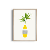 Greenery in Yellow Vase Wall Art