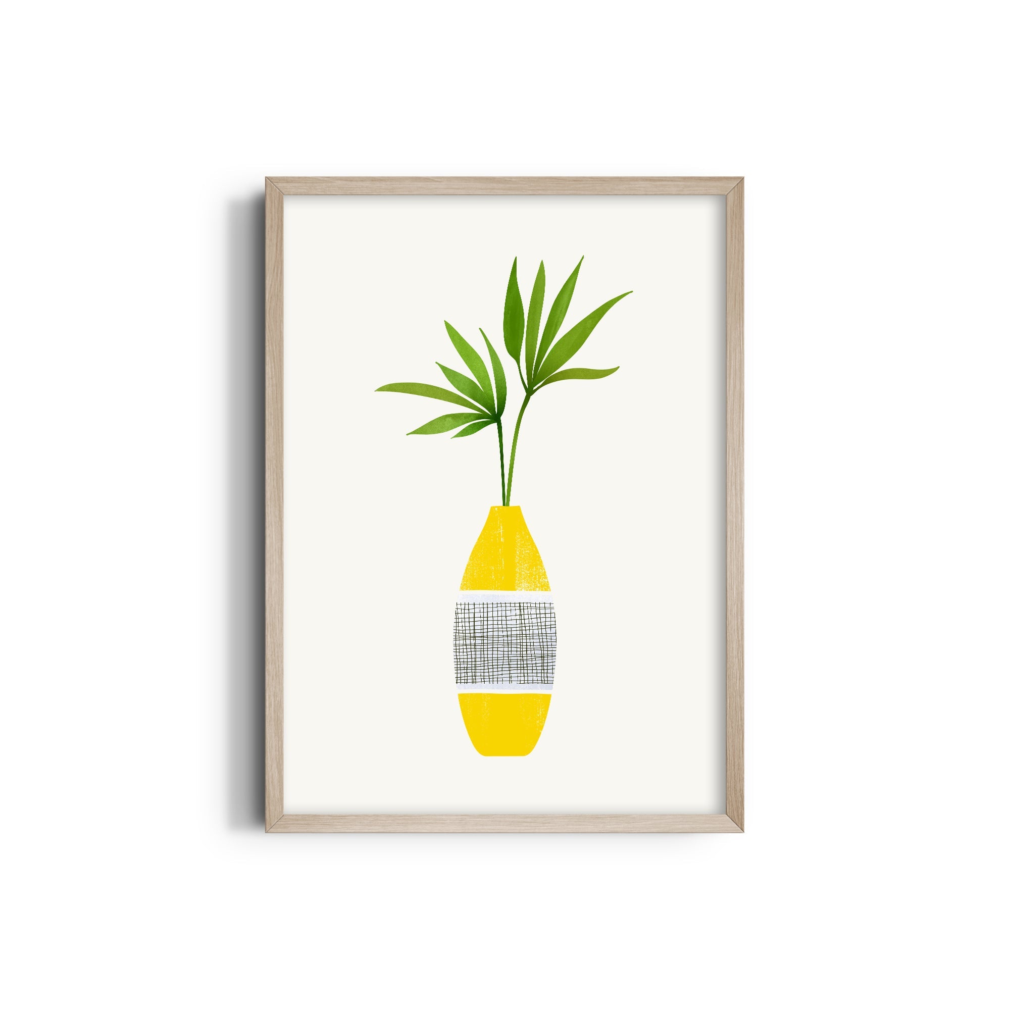 Greenery in Yellow Vase Wall Art