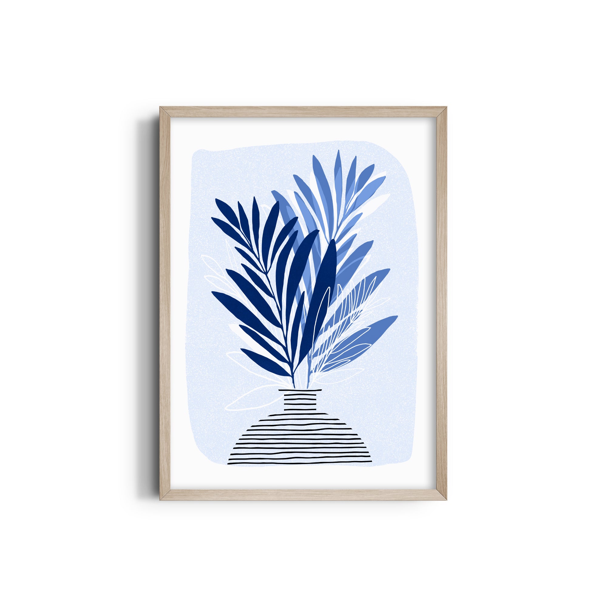 Blue Houseplant Wall Art