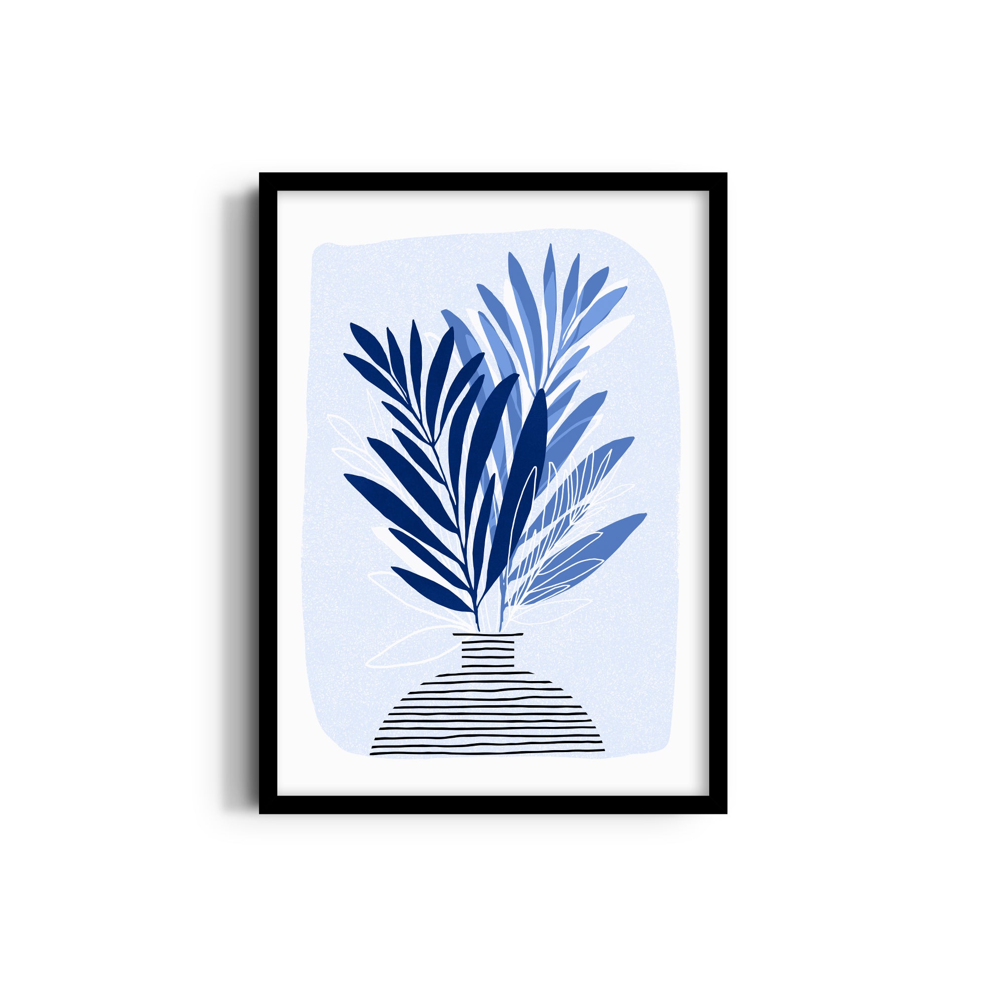 Blue Houseplant Wall Art