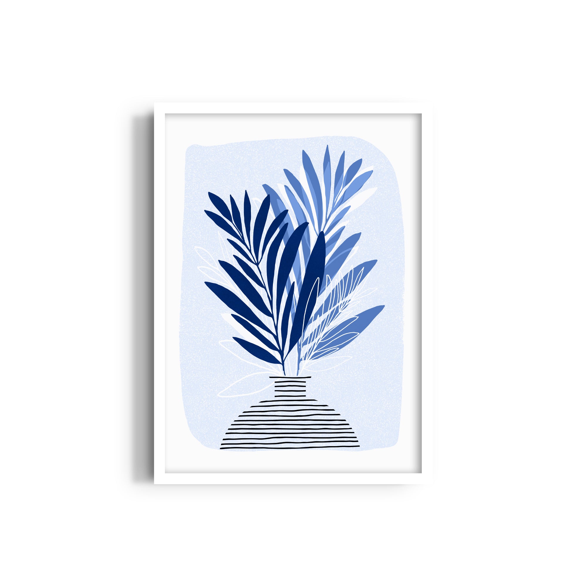 Blue Houseplant Wall Art