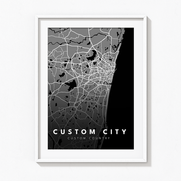 Custom City Street Map Art