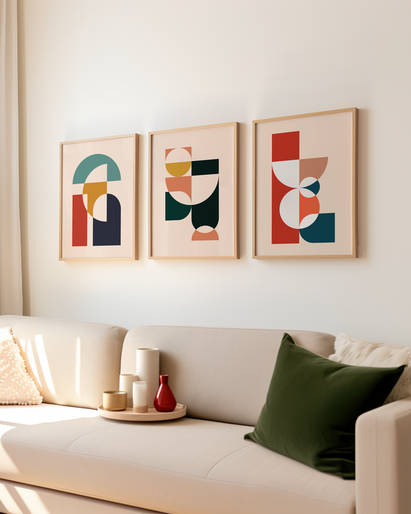 Set of 3 Geometric Wall Art
