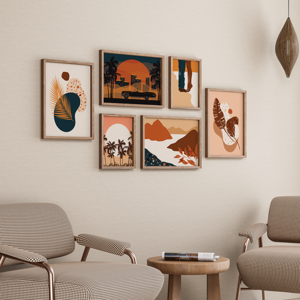 Set of 6 Shades of life Wall Art