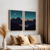 Set of 2 Dark Night Landscape Wall Art