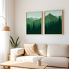 Set of 2 Lush Mountains Landscape Wall Art