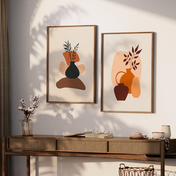 Set of 2 Mid-century Abstract Modern Wall Art