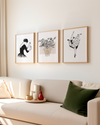 Set of 3 Ballerina & Flower Pot Wall Art