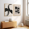 Set of 2 Dark Abstract Wall Art