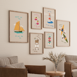 Set of 6 Travel Quotes Wall Art