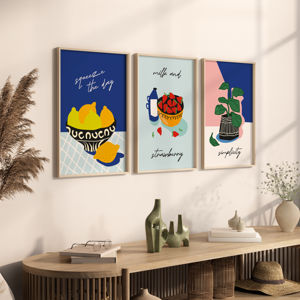 Set of 3 Kitchen Set Wall Art