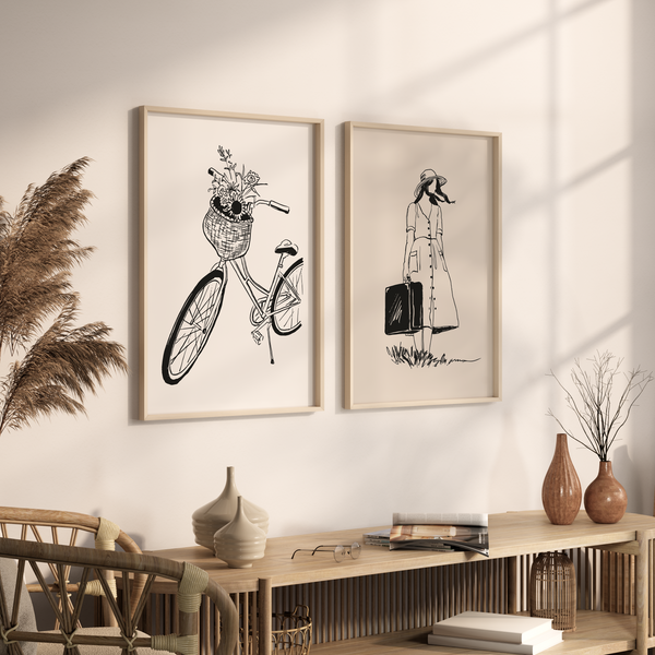 Set of 2 Travel Women Wall Art