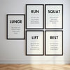 Set of 5 Gym Motivation Wall Art