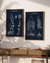 Set of 2 Space Blueprint Wall Art