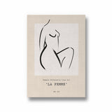 Female Silhouette line art Boho Modern Wall Art
