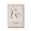 Female Silhouette line art Boho Modern Wall Art