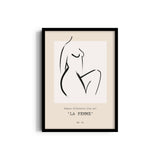 Female Silhouette line art Boho Modern Wall Art