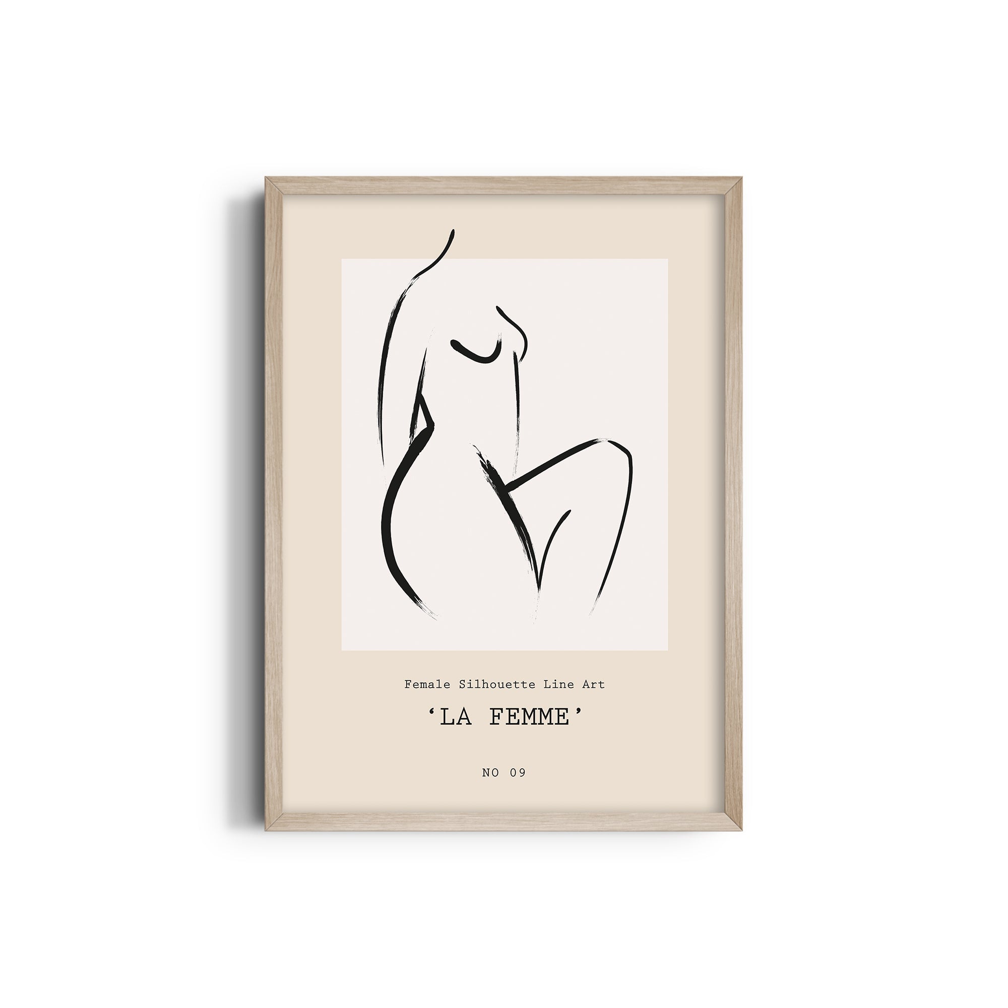 Female Silhouette line art Boho Modern Wall Art