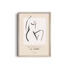 Female Silhouette line art Boho Modern Wall Art