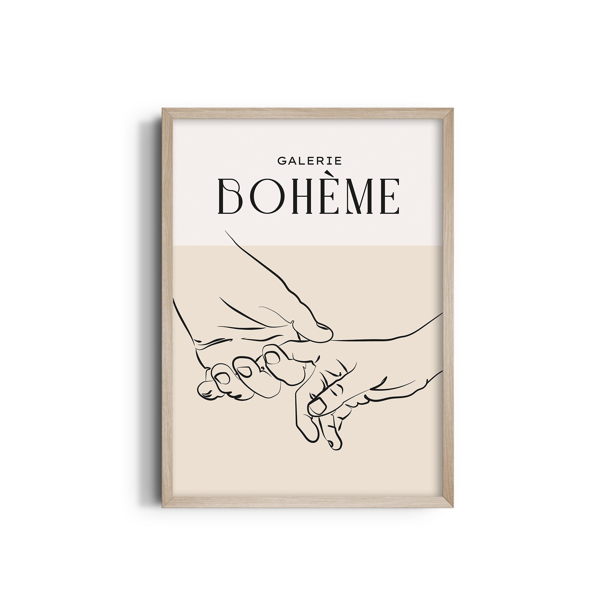 Holding Hands Boho Modern Wall Art
