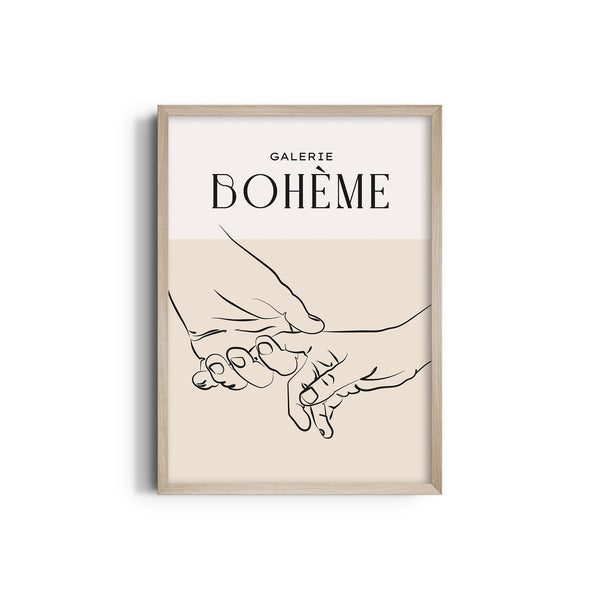 Holding Hands Boho Modern Wall Art