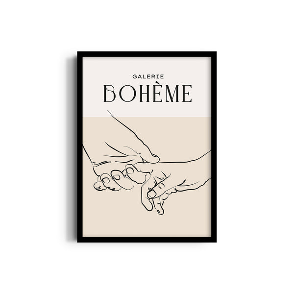 Holding Hands Boho Modern Wall Art