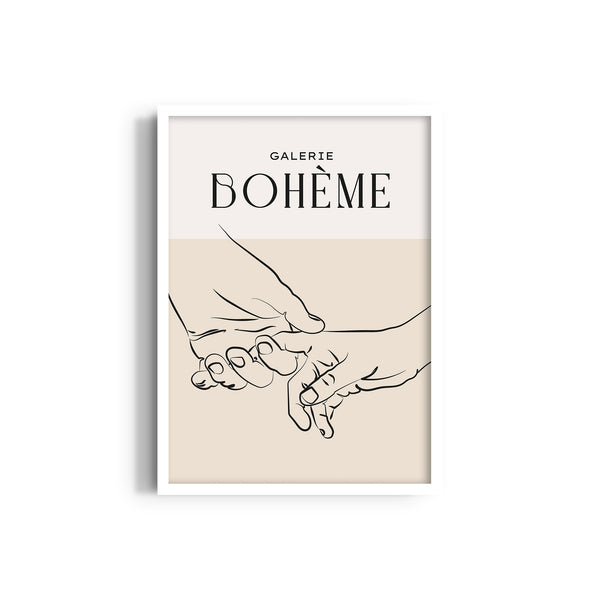 Holding Hands Boho Modern Wall Art