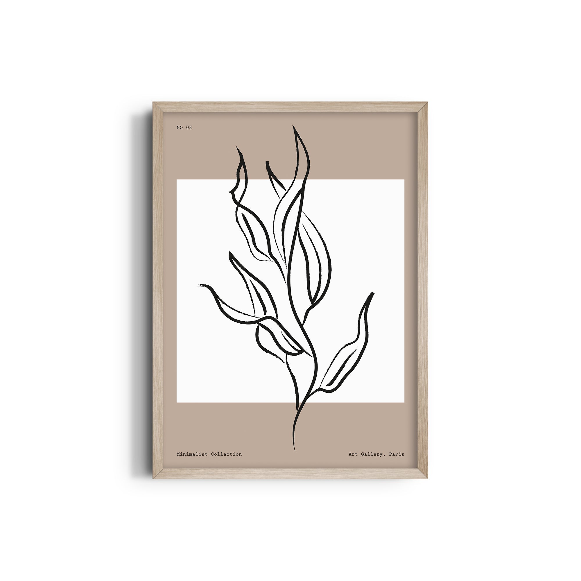 White Leaves Boho Modern Wall Art