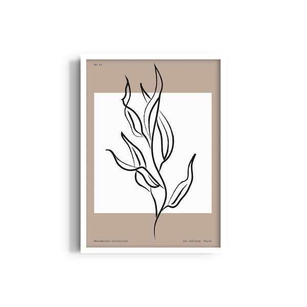 White Leaves Boho Modern Wall Art