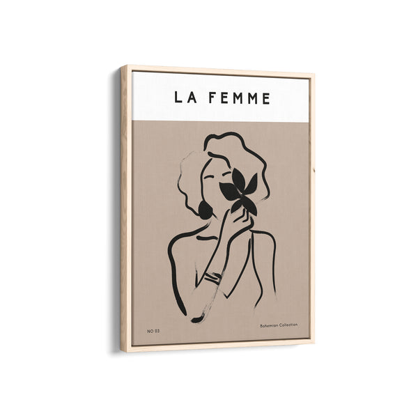 La femme Whispering Wildflowers Boho Modern Wall Art
