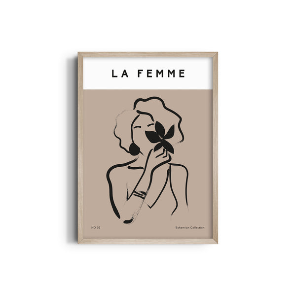 La femme Whispering Wildflowers Boho Modern Wall Art
