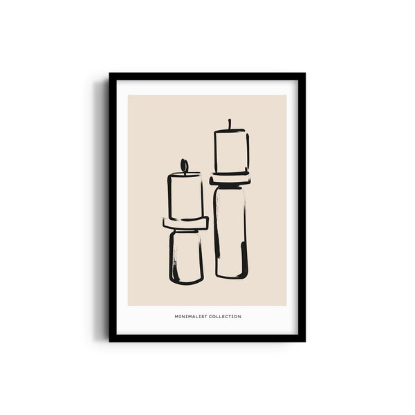Candle Sticks Boho Modern Wall Art
