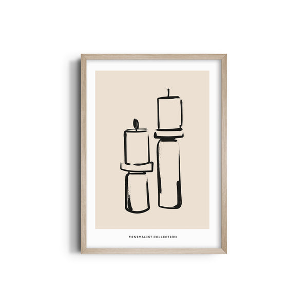 Candle Sticks Boho Modern Wall Art