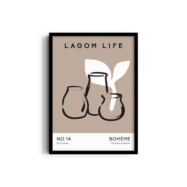 Lagom Life Pots Boho Modern Wall Art