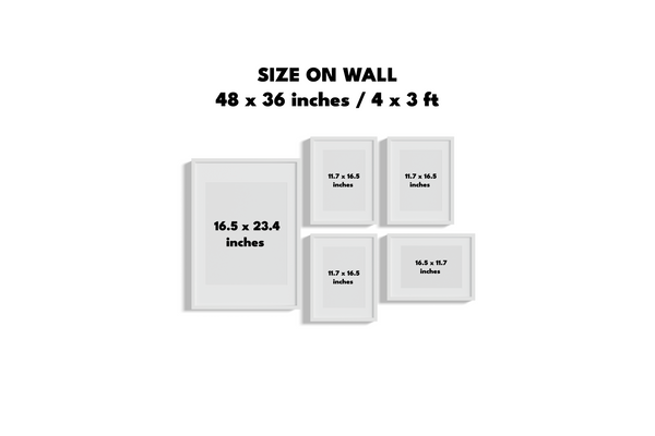 Set of 5 Modern Wall Art - The Mortal Soul
