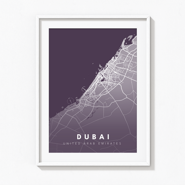 Dubai City Street Map Art - The Mortal Soul
