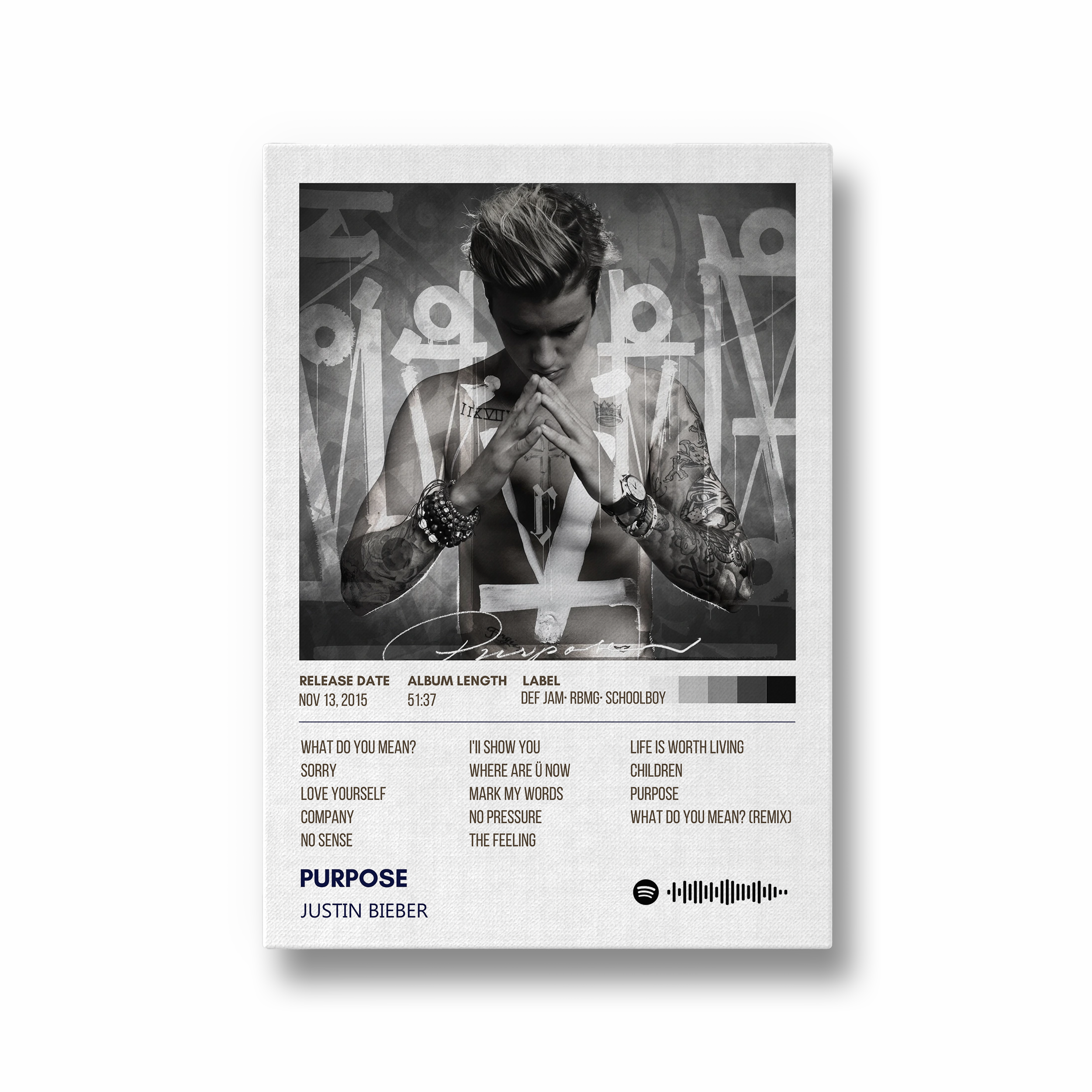 Purpose Justin Bieber Album Poster