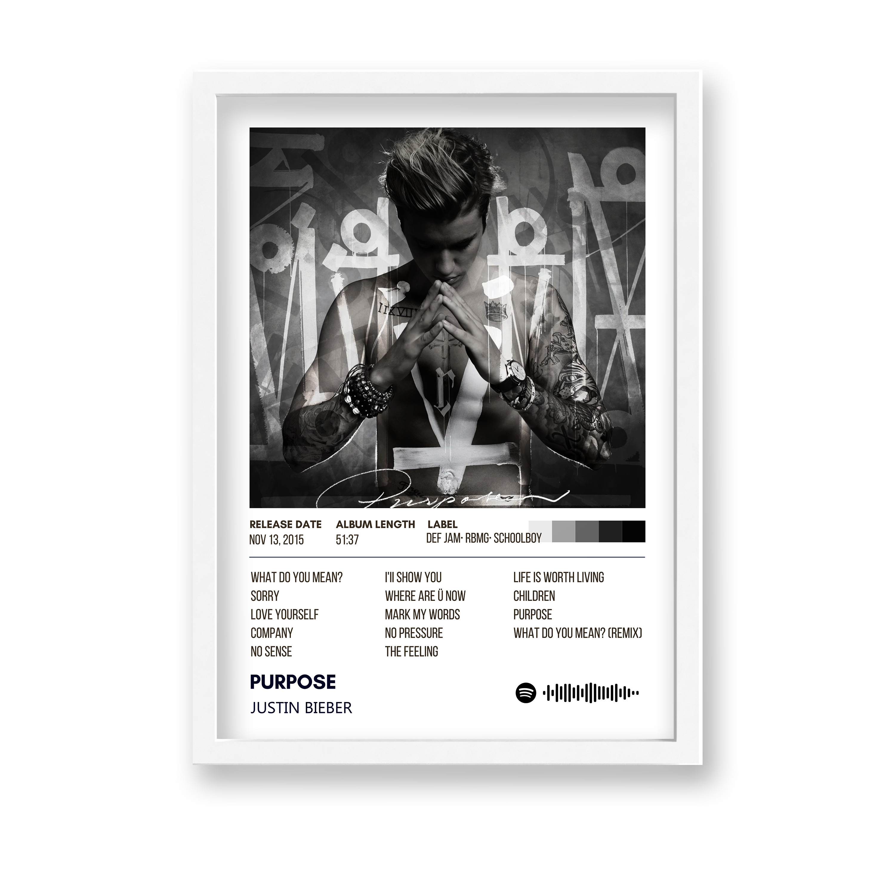 Purpose Justin Bieber Album Poster