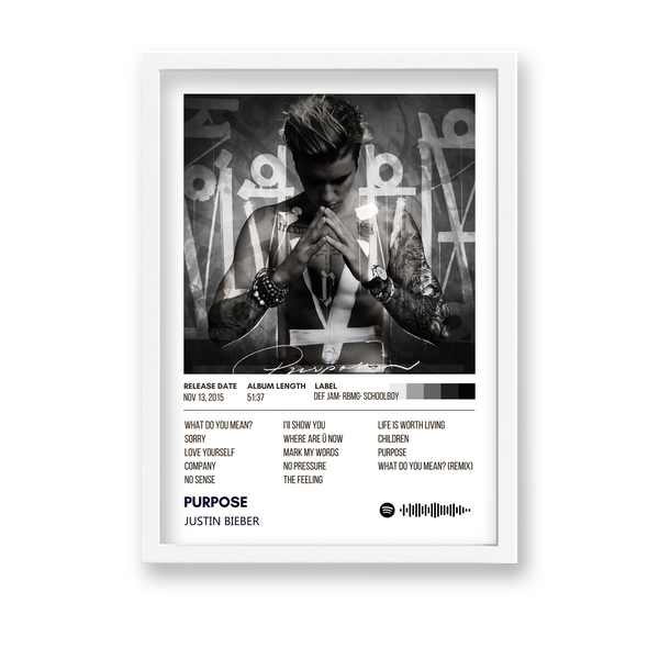 Purpose Justin Bieber Album Poster