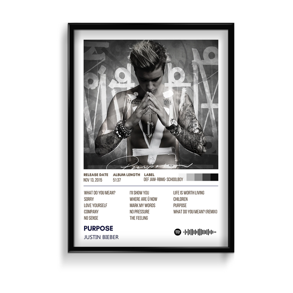 Purpose Justin Bieber Album Poster