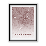 Ahmedabad City Street Map Art - The Mortal Soul
