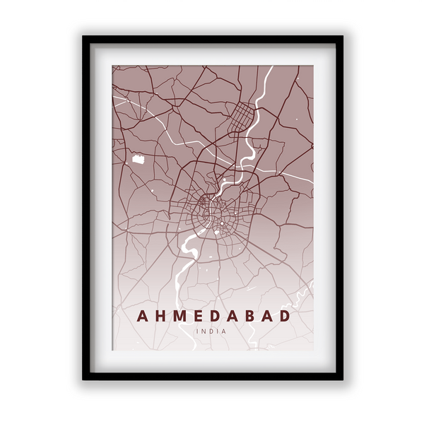 Ahmedabad City Street Map Art - The Mortal Soul