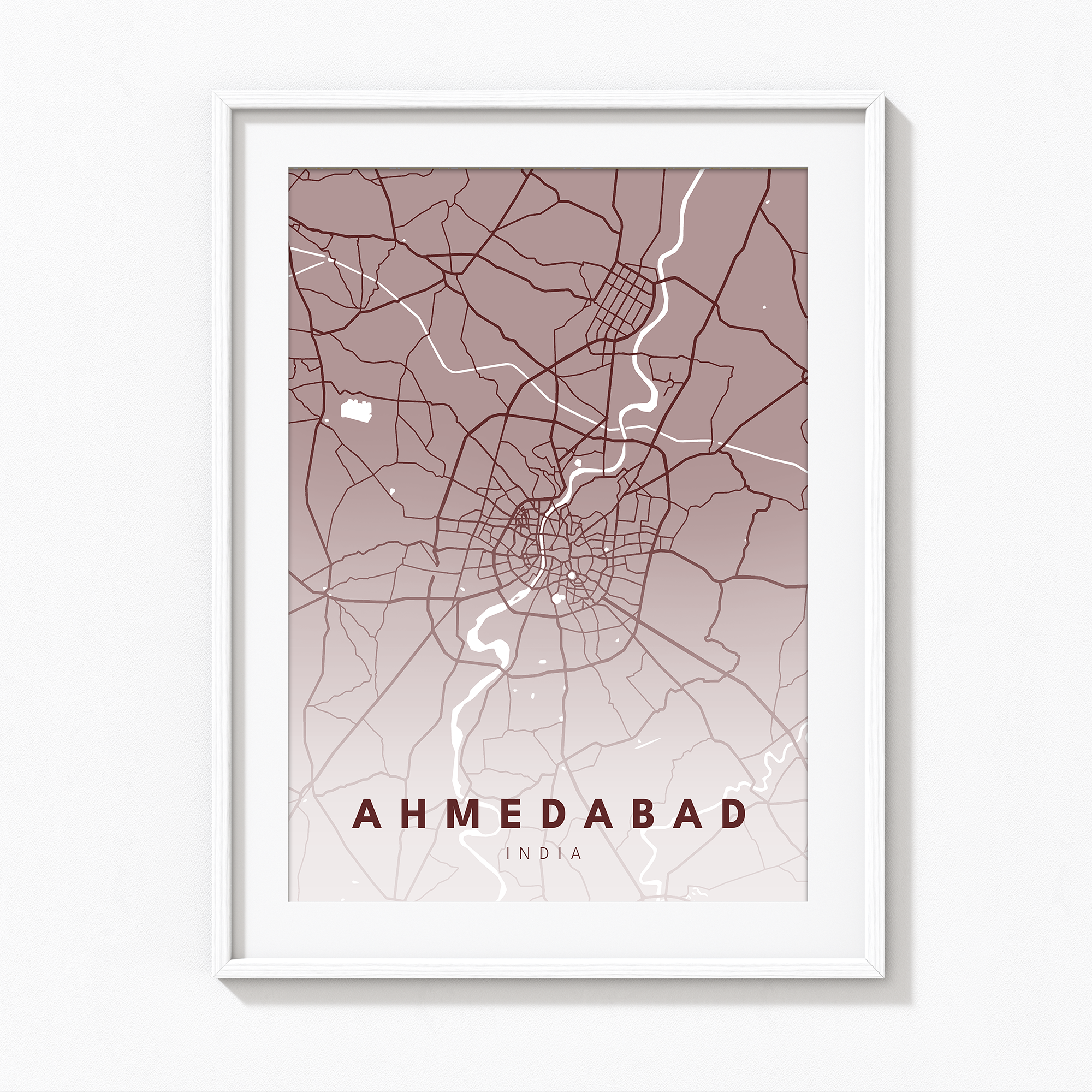 Ahmedabad City Street Map Art - The Mortal Soul