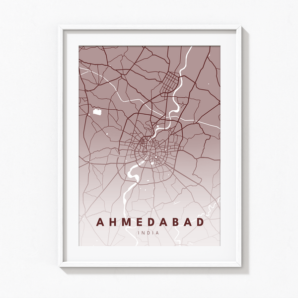 Ahmedabad City Street Map Art - The Mortal Soul