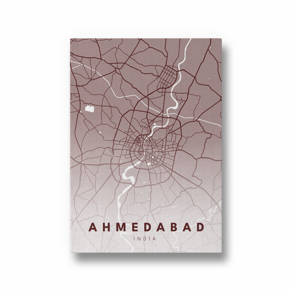 Ahmedabad City Street Map Art - The Mortal Soul